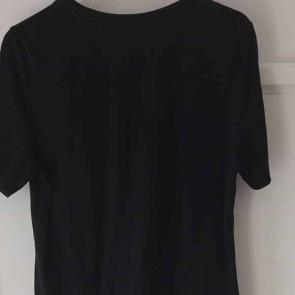 Alia black short sleeve cotton blend V-neck blouse/top size L - Picture 5 of 5